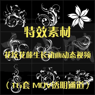 欧式花纹动态视频花纹生长花藤生长动画动态视频素材