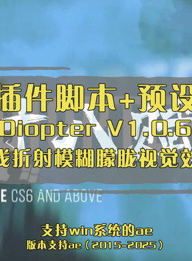 ae插件Diopter插件V1.0.6中文汉化版ae光线折射模糊朦胧视觉效果