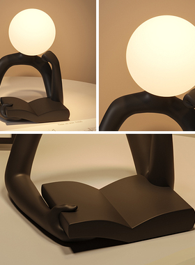 简约艺术人物小夜灯轻奢高级感家居卧室床头柜装饰品摆件书房桌面