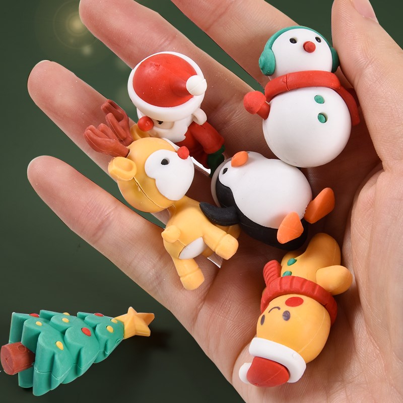 圣诞节铅笔橡皮擦学习学生无屑干净无毒不留痕儿童幼儿园卡通创意