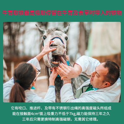 牧多多牛胃取铁器强磁牛胃吸铁器掏铁器瘤胃吸铁器磁笼兽用开口器