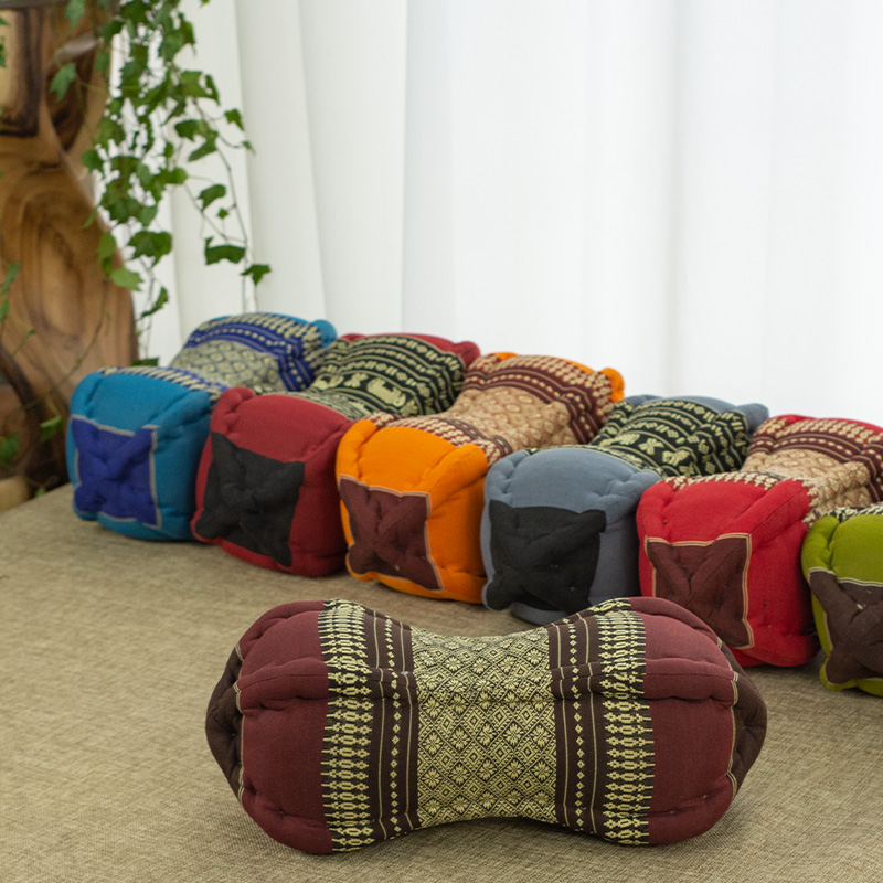 泰国枕头颈椎枕花生枕泰式木棉手工布艺护颈枕创意造型午睡靠垫