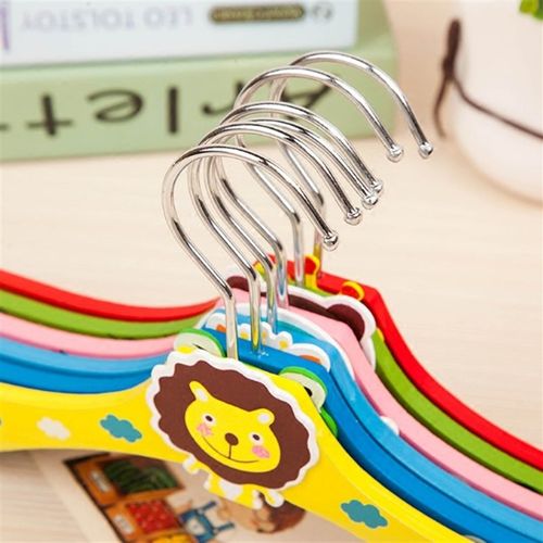 木制儿童衣架6个装卡通创意可爱宝宝晾衣架婴儿儿童挂衣服架包邮