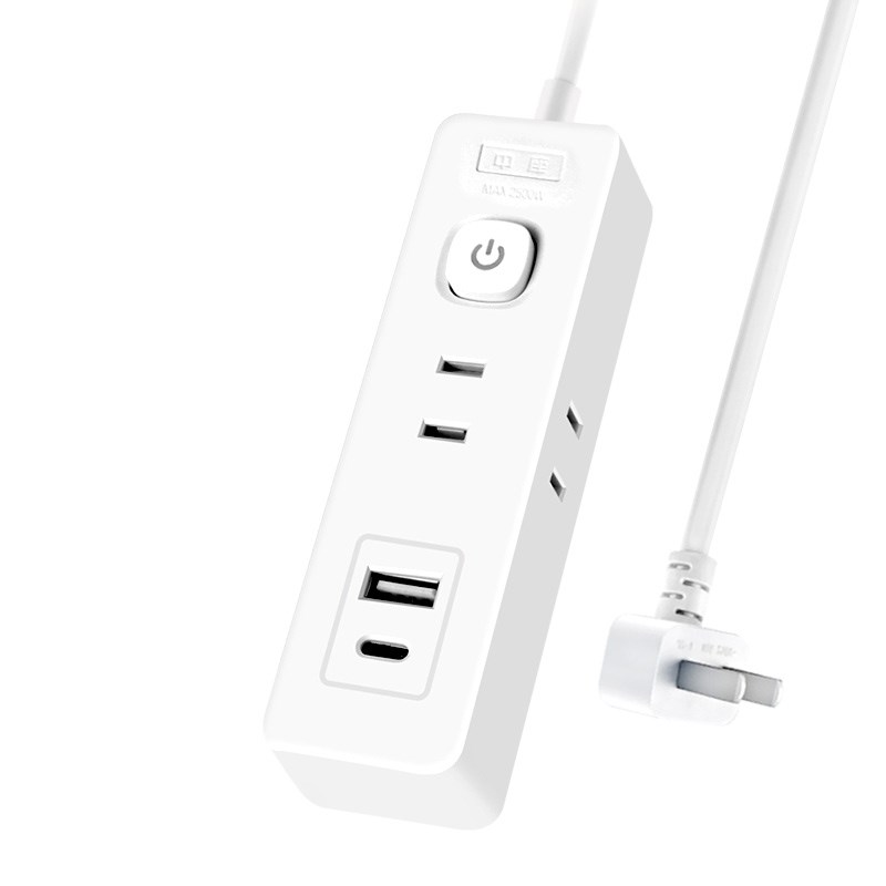 两脚插座插排带线电源延长线2脚插头迷你小型插线板家用带USB充电