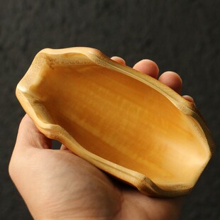 精选龟甲竹老料纯手工精工镜面7000目打磨茶道茶则赏茶荷茶具竹器