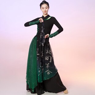 儿童古典舞修身飘逸纱衣立领旗袍上衣舞蹈服中国舞剧目演出服套装