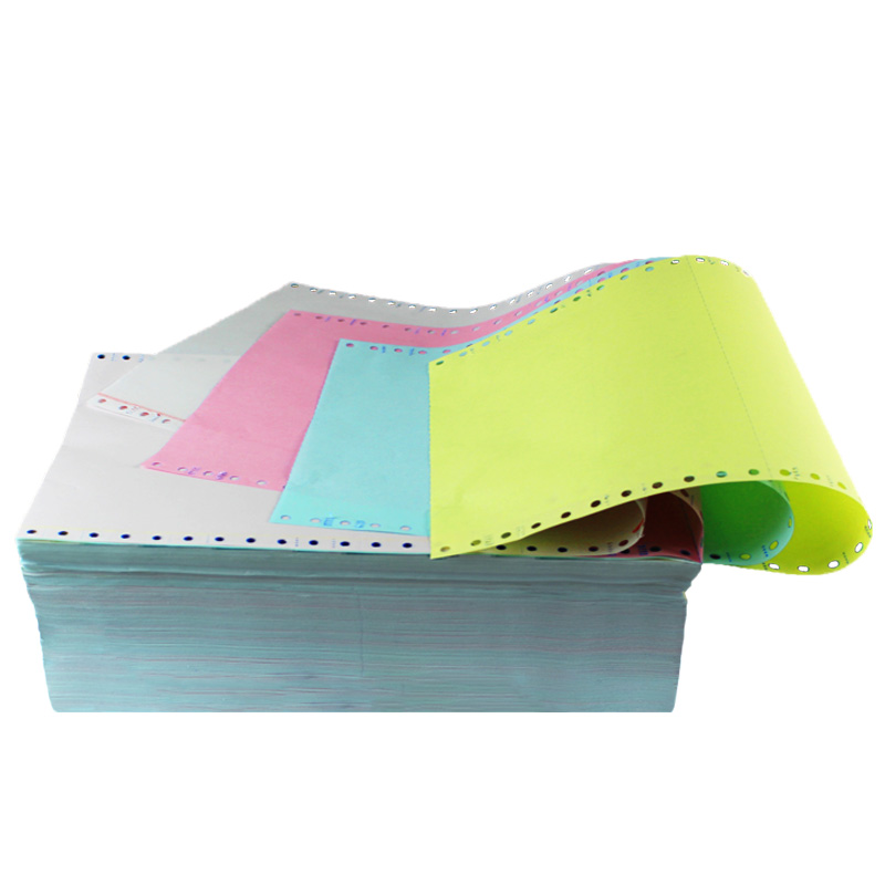 包邮!足1000页190-2联 二联彩色电脑打印纸二三等分 连打纸