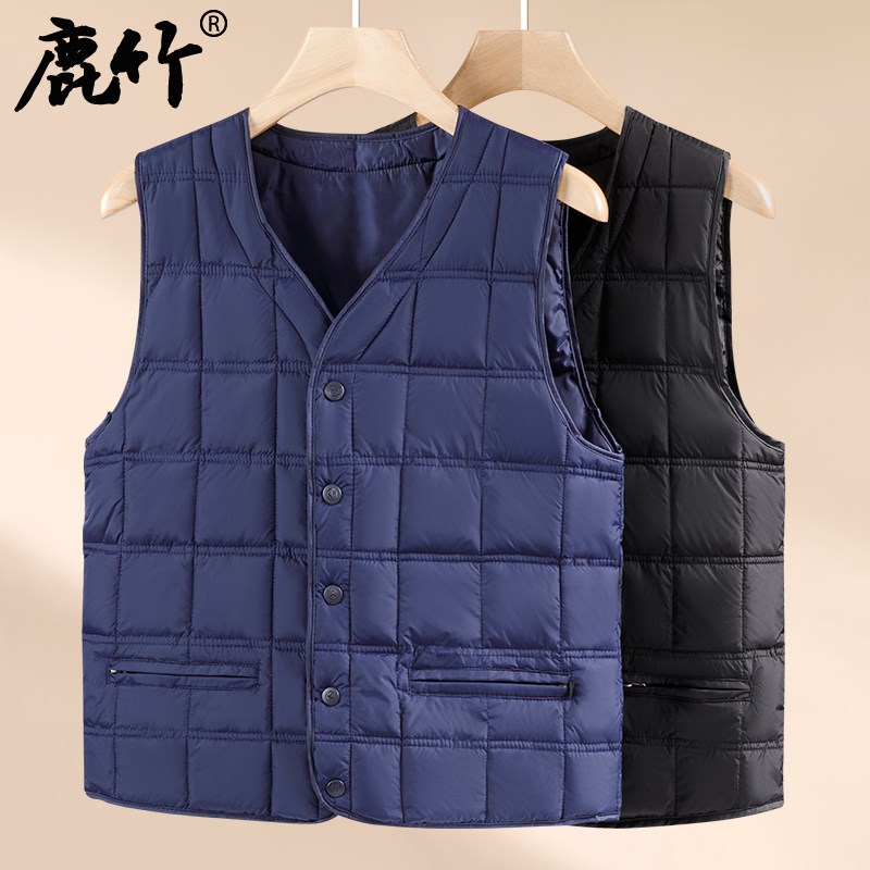 中年男士加厚马甲背心2024新款爸爸冬装御寒保暖外套中老年人男装