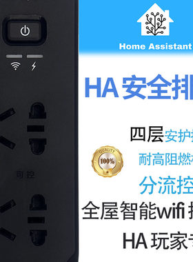 HA排插 HomeAssistant插座 ESPhome 插座多层保护 HA智能插排