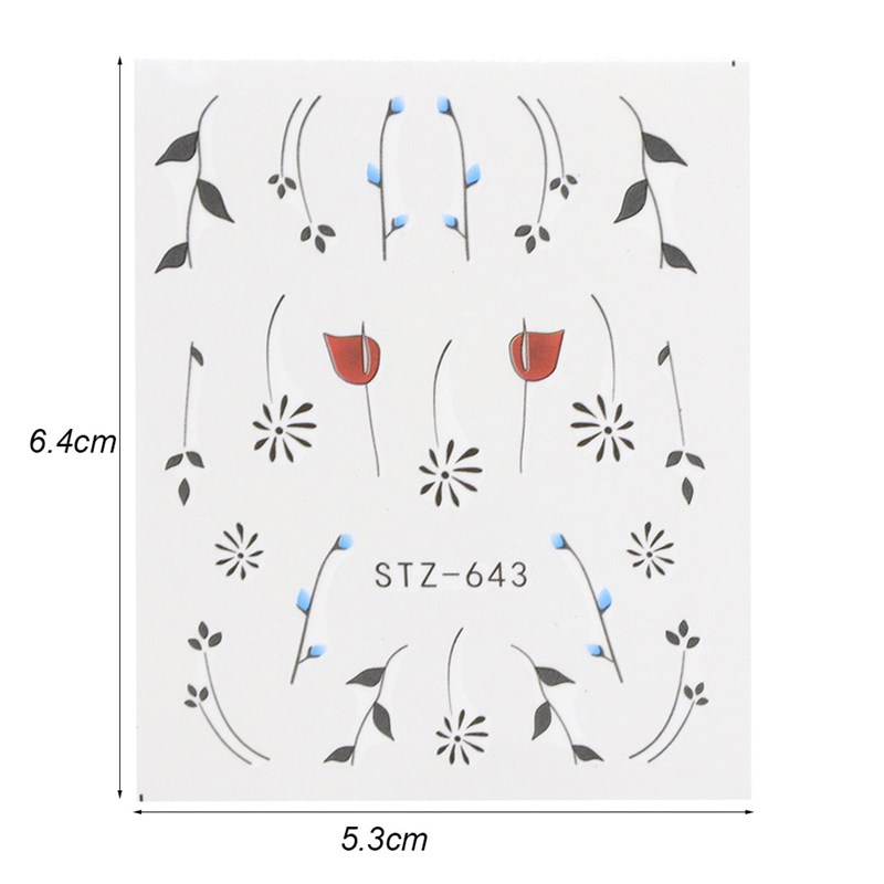 40 Sheets Nail Art Transfer Stickers 3D Decal Manicure