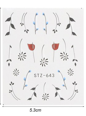 40 Sheets Nail Art Transfer Stickers 3D Decal Manicure