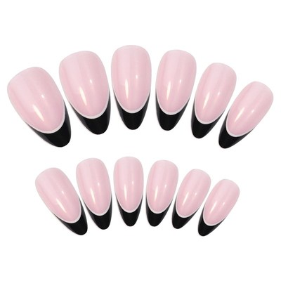 24pcs Fake Nails Press on Short Reusable Artificial False St