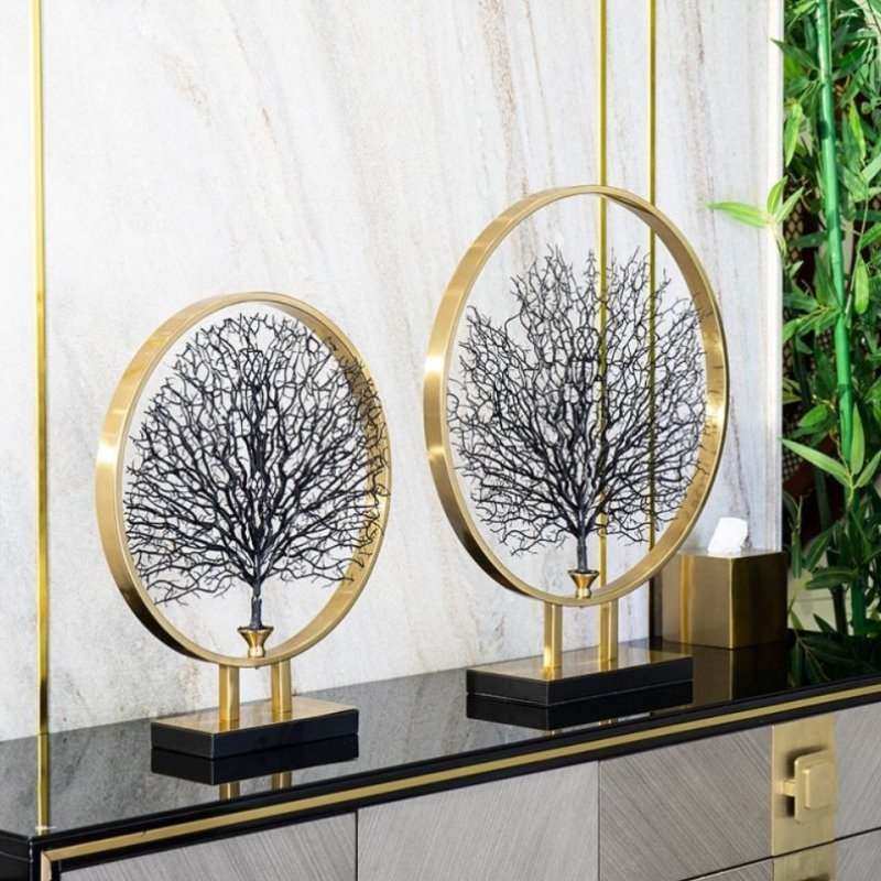 好货欧式海树摆件北欧树桌面金属软装创意家居饰品玄关样板房装饰