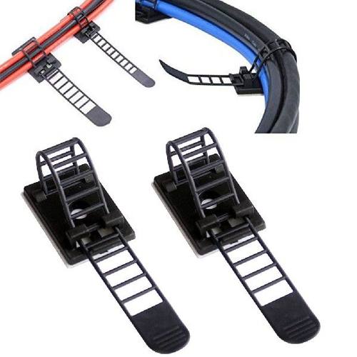 20pcs Sticky Adjustable Wire Ties Cable Clips Clamp Self