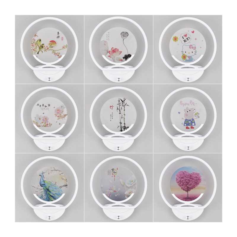 壁灯卧室简约床头楼梯走廊墙壁背景墙壁画新中式创意带开关可调光