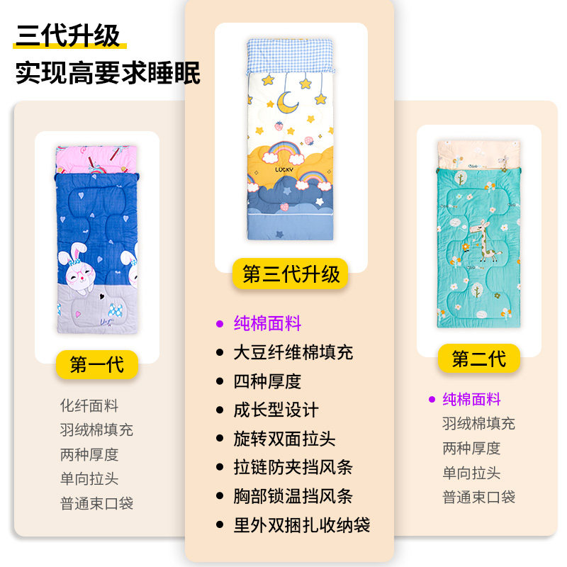 极速小学生午休专用纯棉睡袋教室午睡秋冬季加厚防寒中大童午托睡