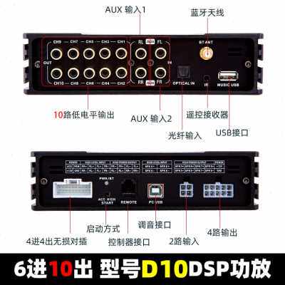 极速爆品汽车DSP音频处理器光纤6进10出独立运放处理大功率车载功