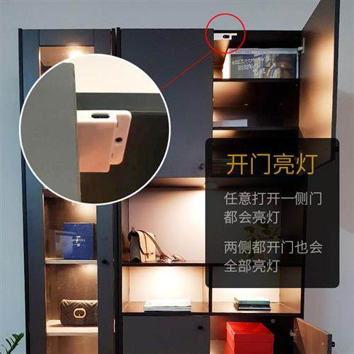 外置双门控人体感应开关橱衣柜灯门碰遮挡感应放大器恒压DC12-24V