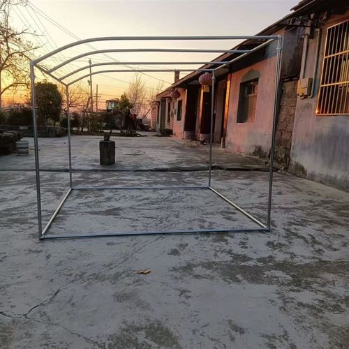 镀锌钢管水管遮阳棚防雨棚花棚架斜顶架弧形加厚防风暖棚架可