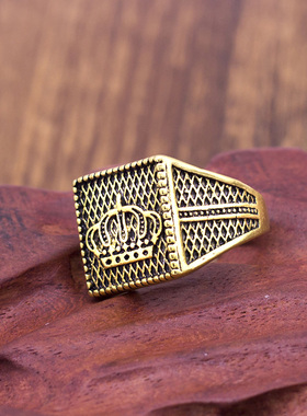 Anel de coroa sinal para homens e mulheres, novidade, vintag