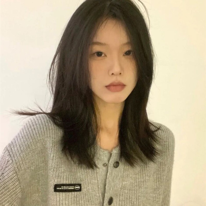 中分气质假发女中长发八字刘海2022年时尚新款仿真自然全头套式