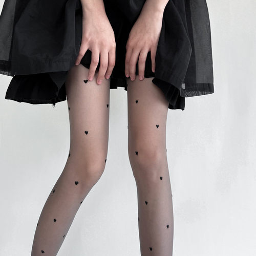 春夏超薄0D提花丝袜爱心圆点连袜打底纯欲风任意剪基础款日常穿搭
