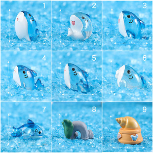 创意树脂鱼摆件鲨鱼海洋沙滩鱼骨头微景观装饰小动物手工配饰