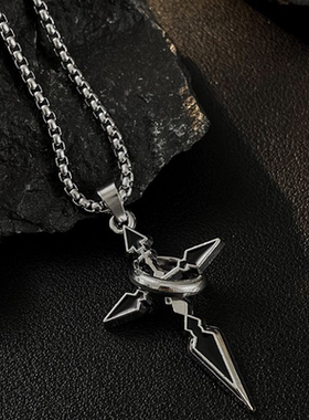十字架吊坠男款项链男士潮牌百搭链子配饰男生潮流卫衣挂坠