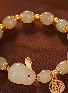 新中式长命锁兔手链女款ins高颜值学生手串闺蜜