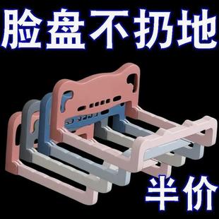 多功能脸盆架免打孔卫生间挂壁专用架浴室盆子折叠收纳架洗脸盆D3