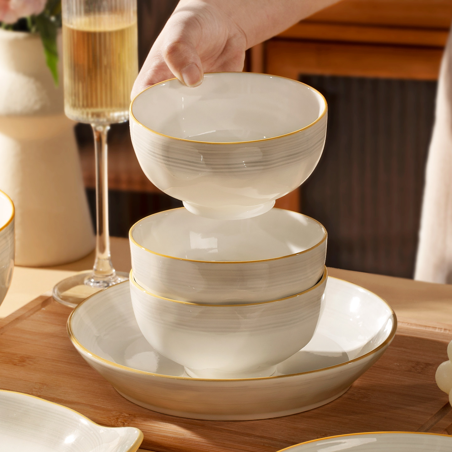 月如烟碗家用饭碗2026新款拉面碗汤碗大碗高级感好看的米饭饭小碗