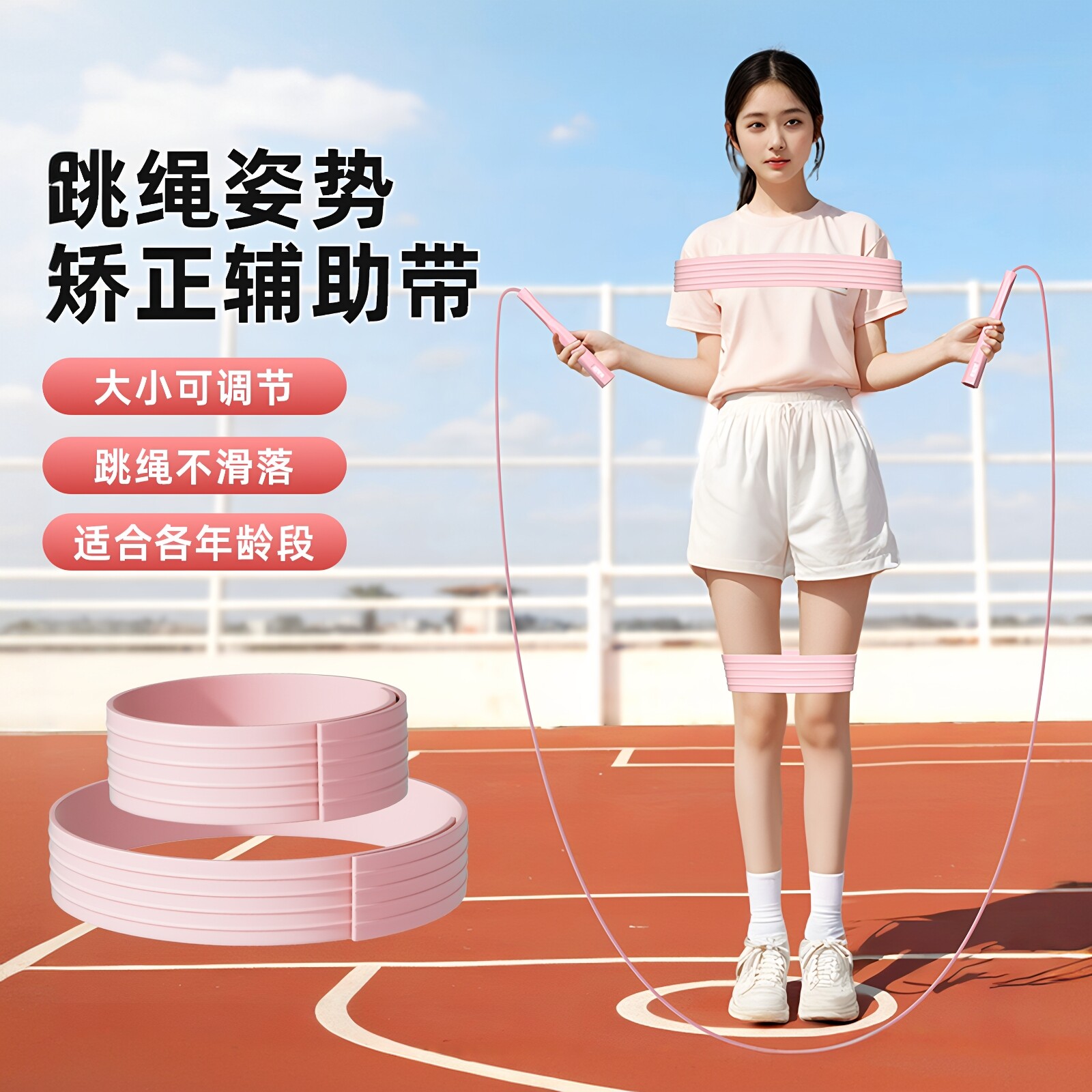 Adwin可调节跳绳矫正带绑中小学生纠正辅助矫姿势儿童辅助器弹力