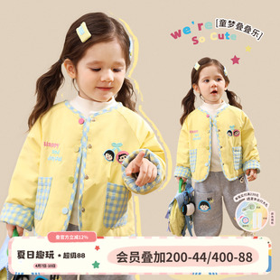 新款 婴儿洋气卡通黄色保暖外套 女宝宝棉服2026冬季 小o爸女婴童