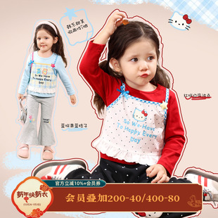 婴儿洋气甜美长袖 新款 上衣 女宝宝假两件t恤2025秋季 小o爸女婴童