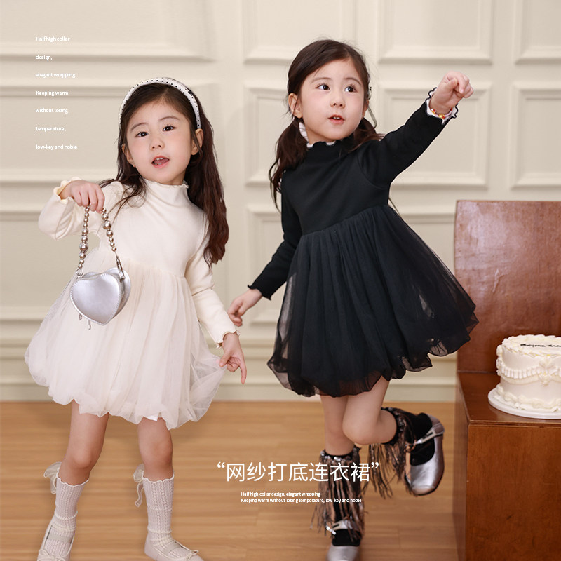 小O爸女婴童 女宝宝长袖连衣裙2025冬季新款婴儿纯色加绒网纱裙子,童装/婴儿装/亲子装,连衣裙,淘宝优惠券,粉丝福利购,淘宝优惠卷