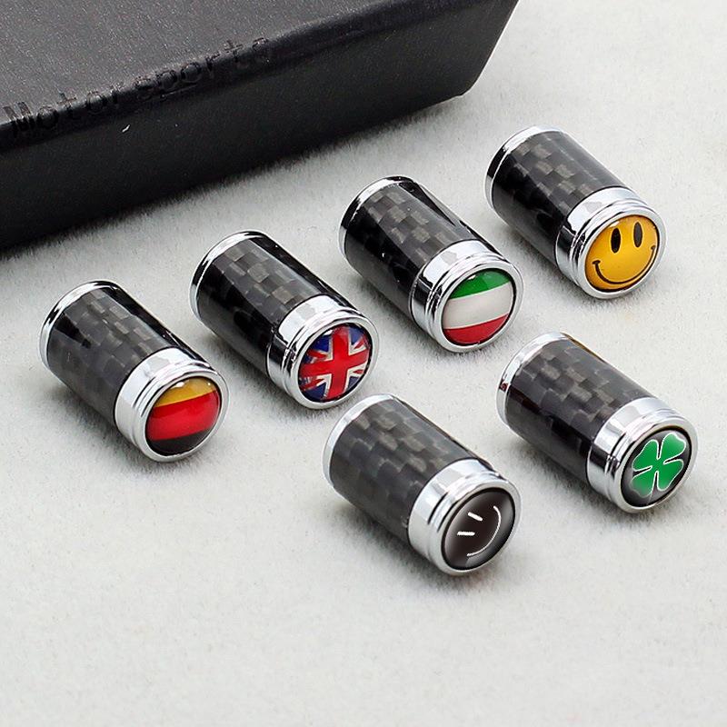 碳纤维轮胎气嘴盖气门芯帽车标气门芯套改装配件