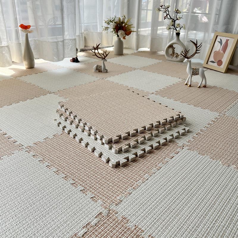 地毯客厅2024新款女孩卧室床边海绵垫子奶油风泡沫地垫耐脏可裁剪