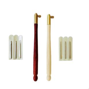 刺绣串珠钩针正反面串珠亮片手工钩针法绣工具 榉木手柄钩针法式