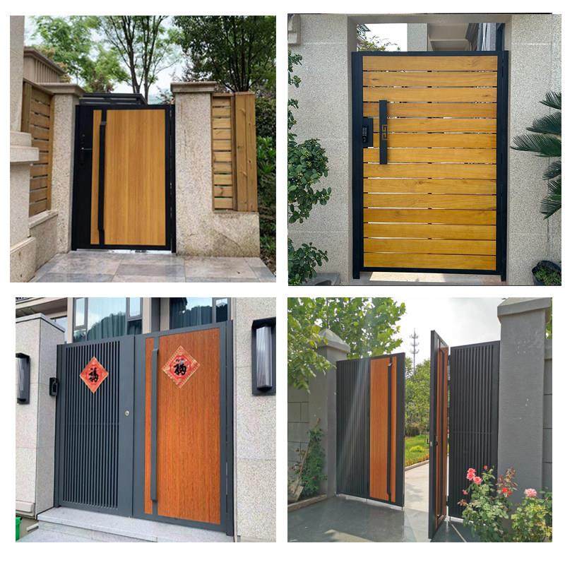 现代花园门不锈钢别墅大门中式户外庭院门乡村民宿院子铝合金大门