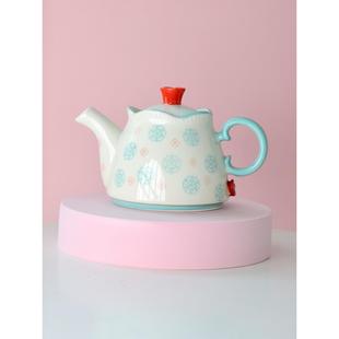 400ml茶壶泡茶陶瓷家用创意小号清新功夫花茶可爱套装过滤一人用