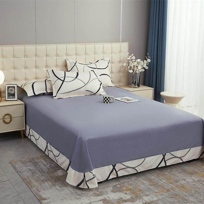 简约北欧风230X250床裙纯棉大床单全棉纯灰色床品宿舍1.8米男女生,床上用品,床单,淘宝优惠券,粉丝福利购,淘宝优惠卷