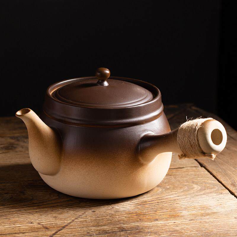 复古加大号侧把煮茶壶围炉明火碳炉电陶炉陶壶陶瓷养生壶