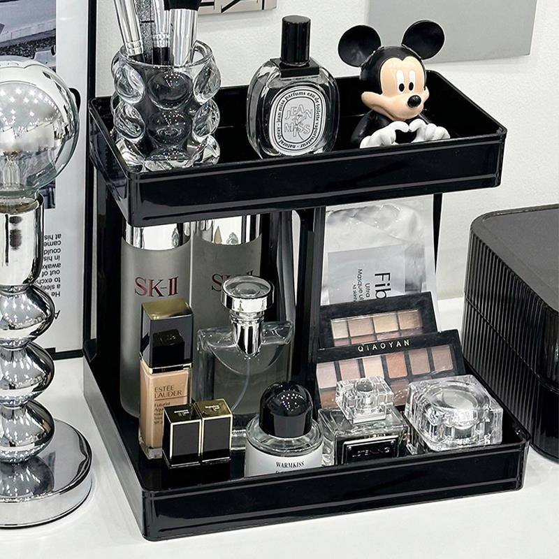 化妆品收纳盒梳妆台大容量亚克力香水护肤品置物架桌面玄关整理筐