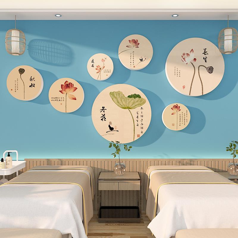 中药房中医养生馆墙面装饰画大厅氛围布置形象墙海报美容院高级感