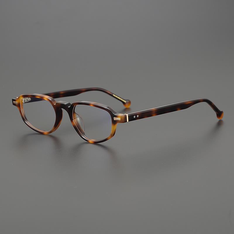47mm日本轻奢高级玳瑁板材眼镜框女轻量细边眼镜架男高度近视复古