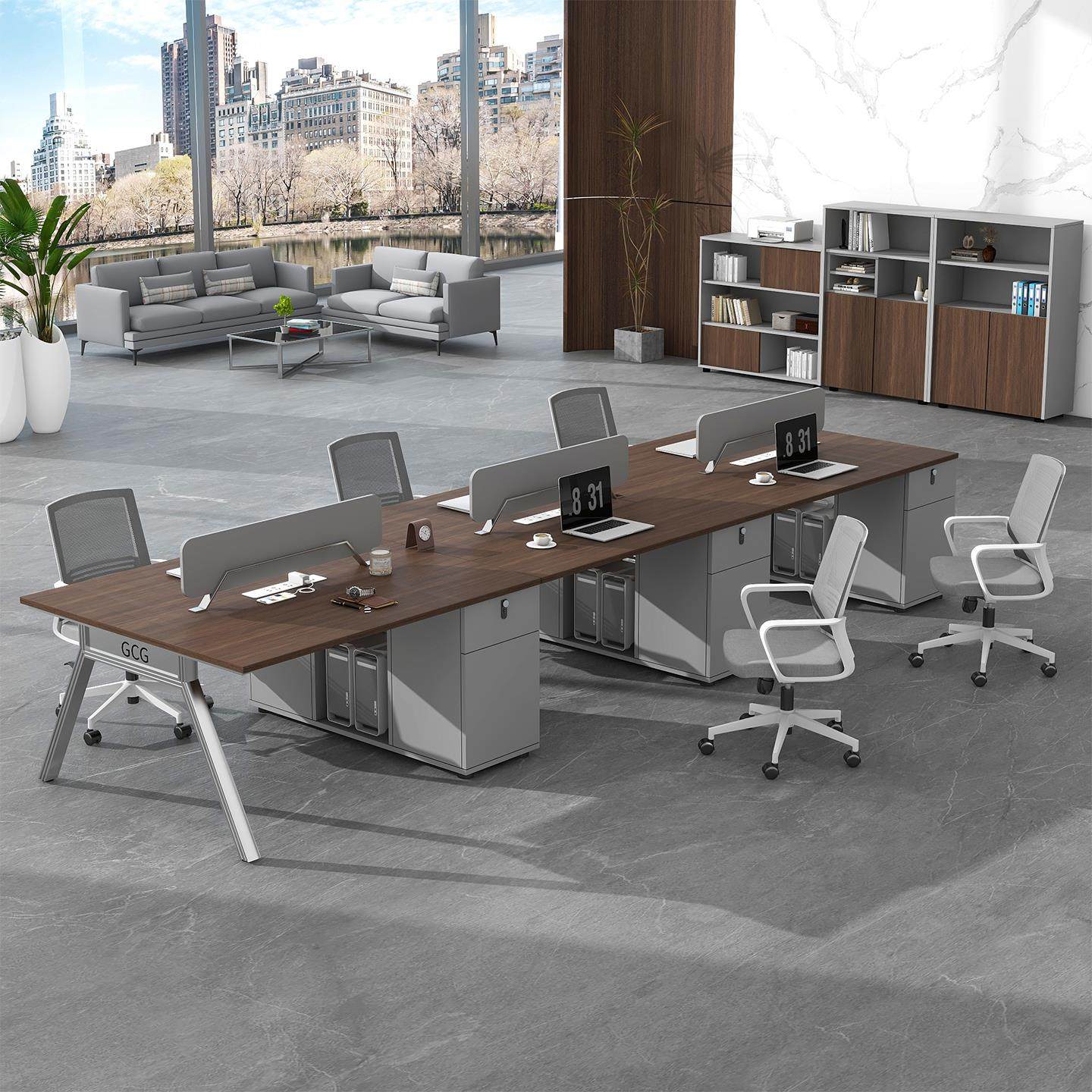 办公桌简约现代工位办公桌椅组合双两4四6人位员工办公家俱职员桌