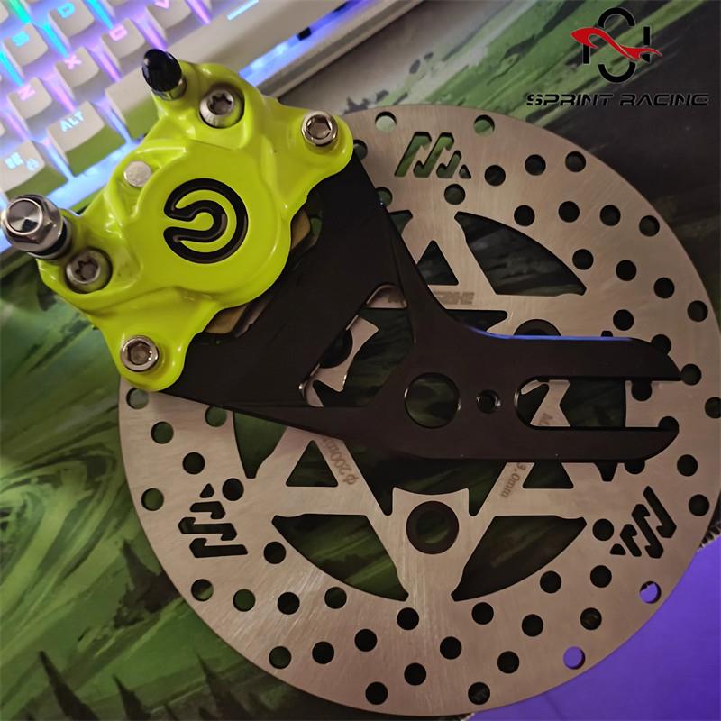 电动车小螃蟹转接码卡钳座煞车支架Y码加厚款180/200/220碟盘改装