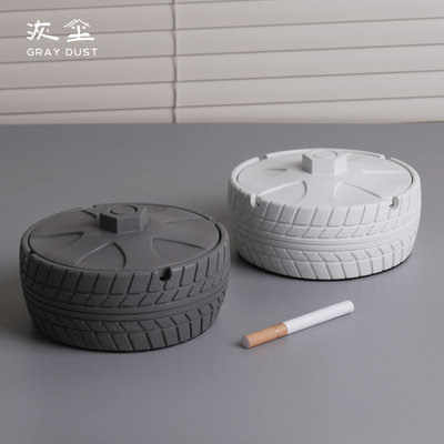 洉木创意水泥烟灰缸摆件