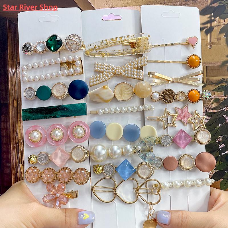 新品New Fashion Pearl Hair Clip For Women 2022 Girls Geometr