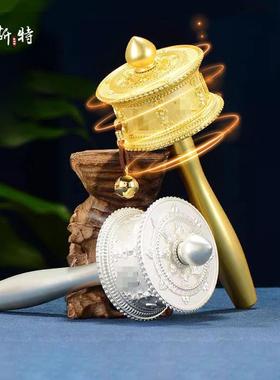 手摇转轮轻便款转筒家用转动金桶摆件